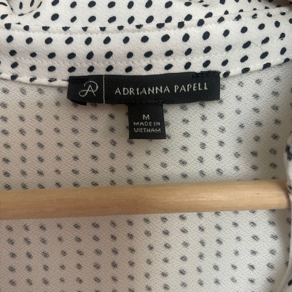 Adrianna Papell Women’s M Polka Dot Button Blouse Boardroom Preppy Work Style - Picture 3 of 6